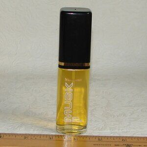 Vtg Monsieur Musk Spray Cologne by Dana FULL Glass BOTTLE, 2.2 oz, Discontinued